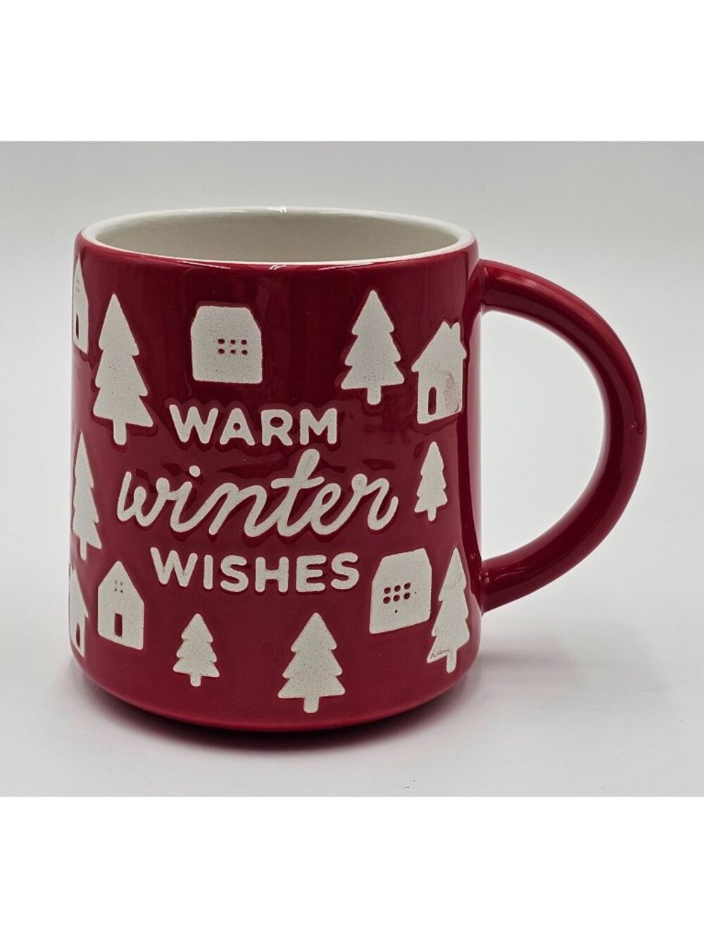 St. Nicholas Square Warm Winter Wishes Red Ceramic Mug Holiday/Christmas READ